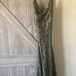 Elegant Green Polka Dot Dress
